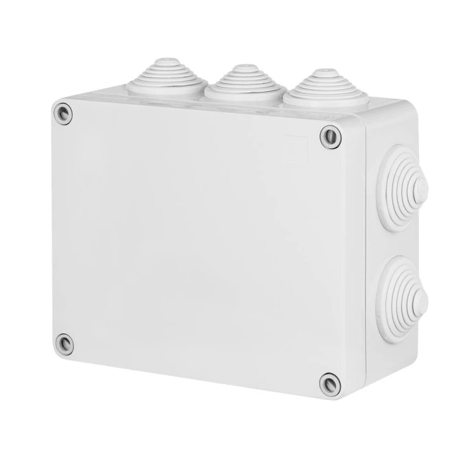 INDUSTRIAL Puszka hermetyczna n/t 198x139x82mm IP55 z 8 dławicami szara 2707‑02