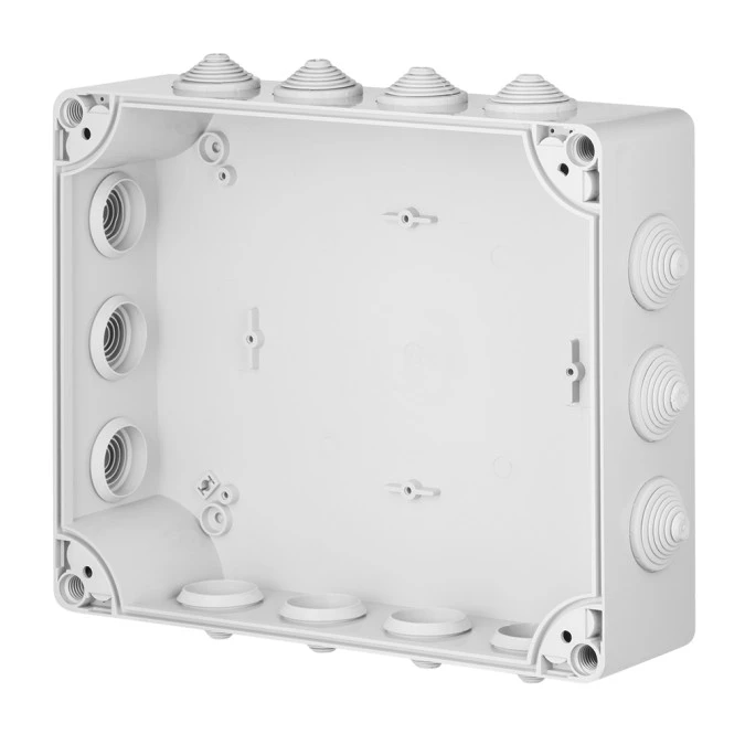INDUSTRIAL Puszka hermetyczna n/t 342x282x115mm IP55 z 14 dławicami szara 2723‑02