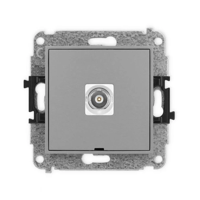 ICON Mechanizm gniazda pojedynczego BNC, bez pola opisowego szary mat 27IGBNCBO‑1
