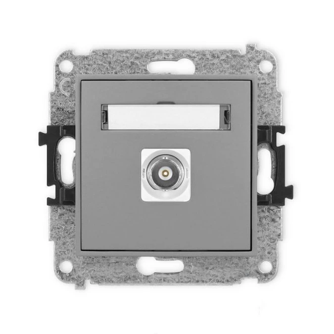 ICON Mechanizm gniazda pojedynczego BNC szary mat 27IGBNC‑1