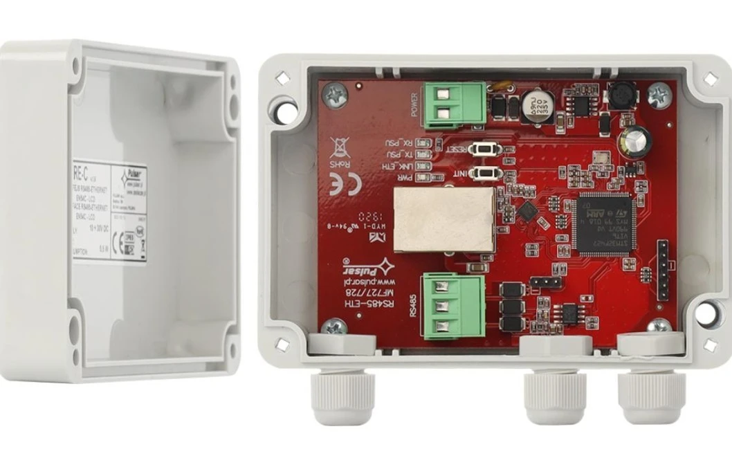 Interfejs RS485‑ETHERNET przeznaczony do współpracy z zasilaczami serii EN54C‑LCD oraz HPSG3‑LCD