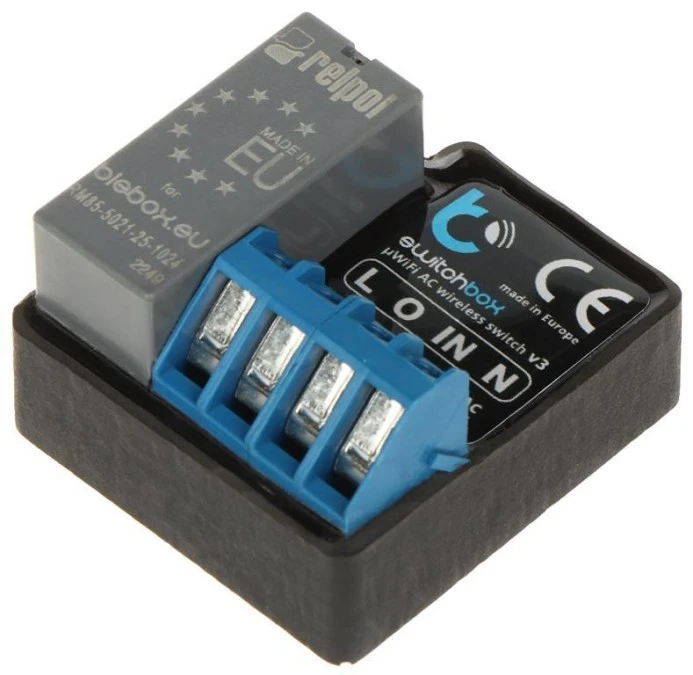 INTELIGENTNY PRZEŁĄCZNIK SWITCHBOX‑V3/BLEBOX Wi‑Fi, 230 V AC