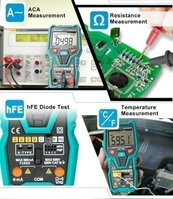 Inteligentny multimetr Proskit wielofunkcyjny zakres automatyczny multimetr cyfrowy z podwójnym wyświetlaczem True Full Auto Ra