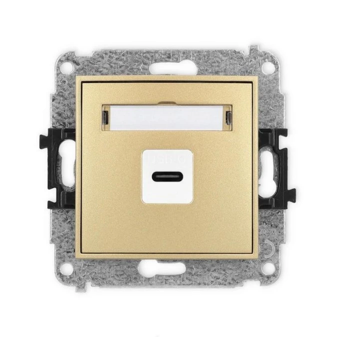 ICON Mechanizm gniazda pojedynczego 1xUSB C‑C złoty 29IGUSB‑7