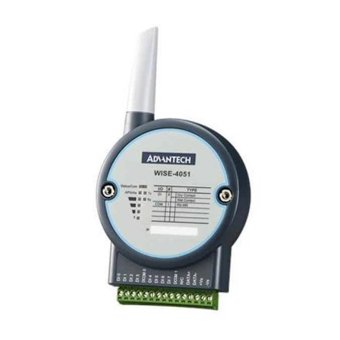 IoT bezprzewodowy moduł wejść i wyjść, Wi‑Fi, 8x wejście cyfrowe, 1x RS‑485 port, szeroki zakres temperaturowy WISE‑4051‑B