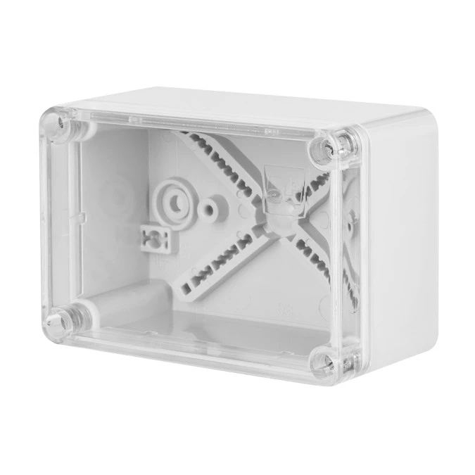 INDUSTRIAL Puszka hermetyczna n/t 110x75x59mm IP65 szara, pokrywa transparentna 2703‑01