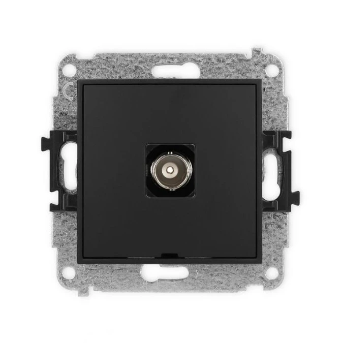 ICON Mechanizm gniazda pojedynczego BNC, bez pola opisowego czarny mat 12IGBNCBO‑1
