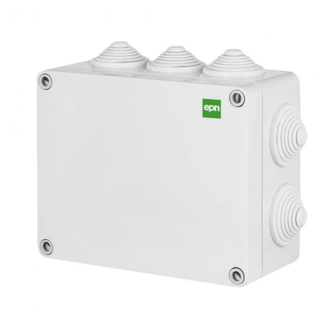 INDUSTRIAL Puszka hermetyczna n/t 198x163x80mm z 10 dławnicami IP55 szara 2711‑02
