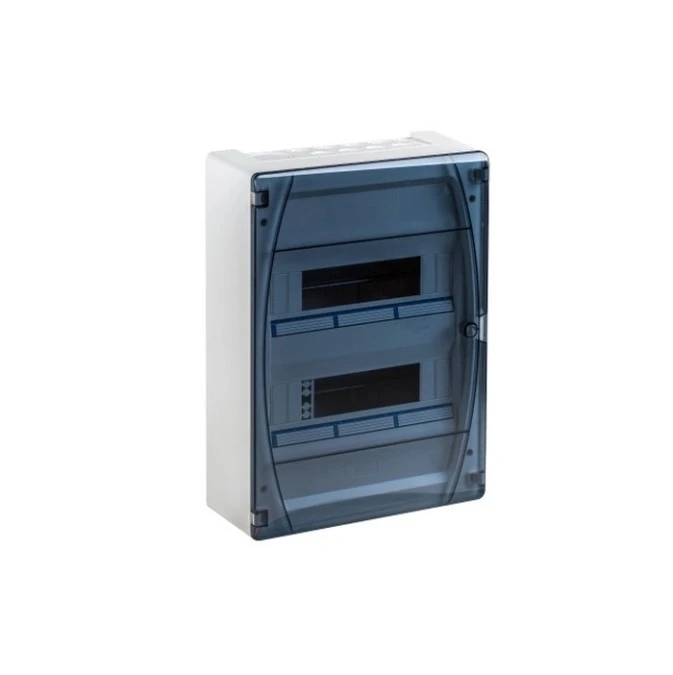IP40 Rozdzielnica modułowa 2×12 GOLD P natynkowa (drzwi transparentne) PE+N
