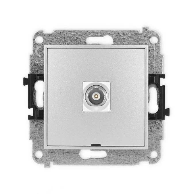 ICON Mechanizm gniazda pojedynczego BNC, bez pola opisowego srebrny metalik 7IGBNCBO‑1