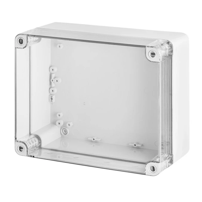 INDUSTRIAL Puszka hermetyczna n/t 270x220x126mm IP65 szara, pokrywa transparentna 2720‑01