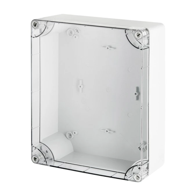 INDUSTRIAL Puszka hermetyczna n/t 313x253x115mm IP65 szara, pokrywa transparentna 2723‑01
