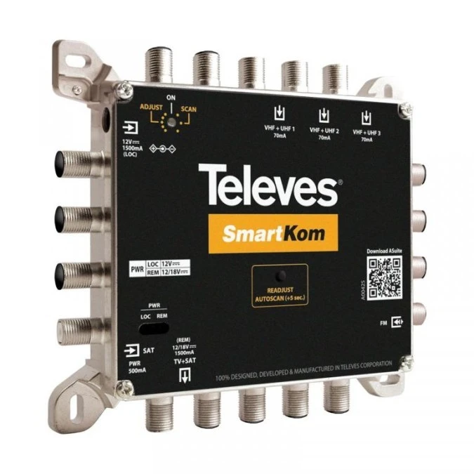 Inteligentny wzmacniacz SmartKom dCSS Automatyczne programowanie lub ręczne programowanie przez Bluetooth (ASuite) 531920