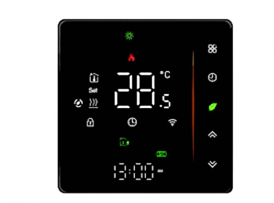 Inteligentny Termostat Wi‑Fi 16A model 003 czarny, kwadrat, TUYA IRH‑TSB003