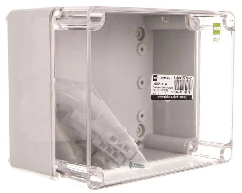INDUSTRIAL Puszka hermetyczna n/t 170x135x107 IP65 transparentna 2712‑01