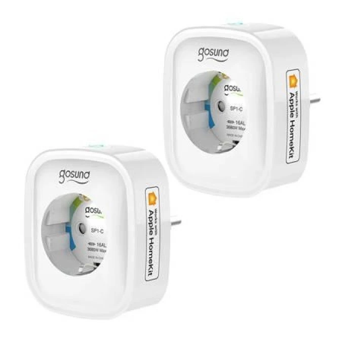 Inteligentne gniazdko WiFi Gosund SP1‑H, 2 sztuki (HomeKit) (dwupak)