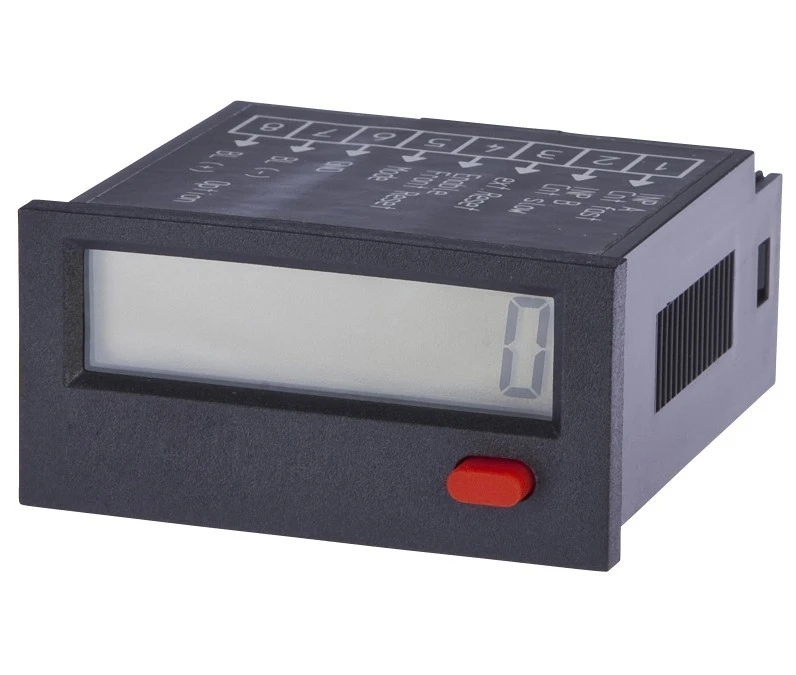 Impulsowy licznik 24x48x48 mm wyświetlacz LCD 12kHz 4‑30VDC złącze śrubowe 8 ‑PINowe IP65 dodawanie odejmowanie CI090100