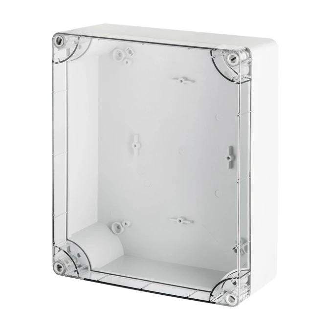 INDUSTRIAL Puszka hermetyczna n/t 270x220x106mm IP65 szara, pokrywa transparentna 2719‑01