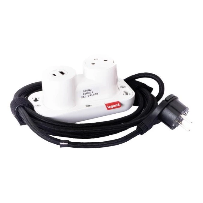 INCARA Podstawa ELECTRON 1x2p+z USB A+C 2,5 m biały 654902