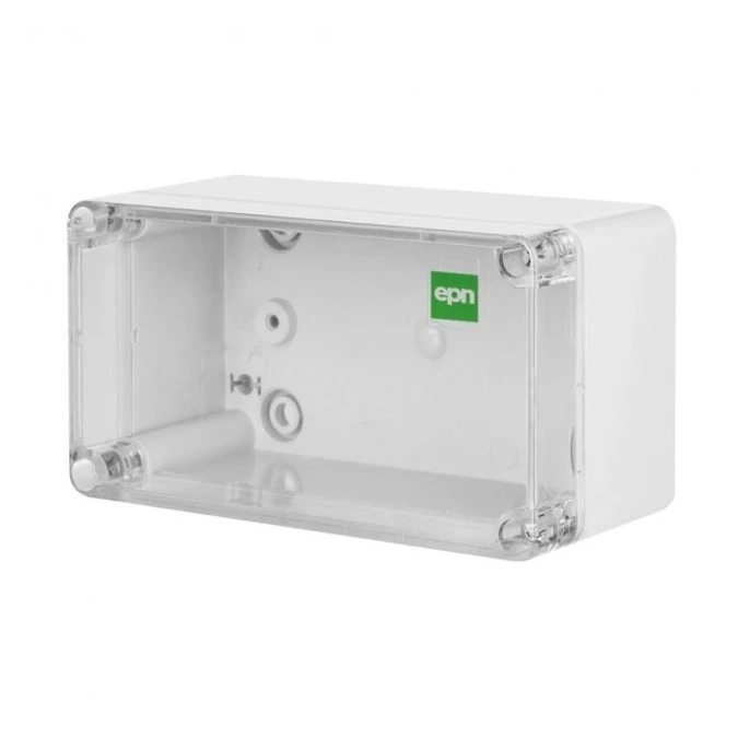 INDUSTRIAL Puszka hermetyczna n/t 170x105x82mm IP65 szara, pokrywa transparentna 2707‑01