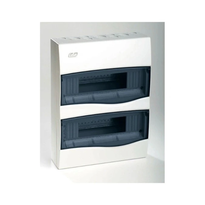 IP40 Rozdzielnica modułowa 2×12 COMBI natynkowa (drzwi transparentne) PE+N