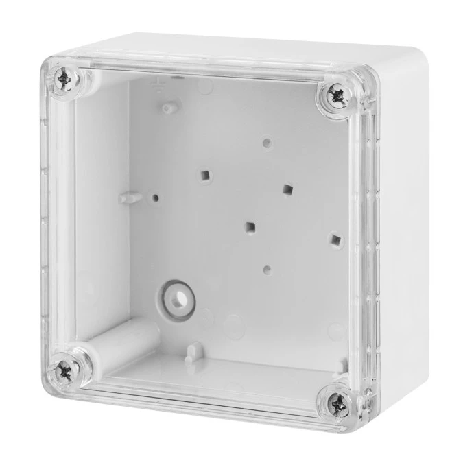 INDUSTRIAL Puszka hermetyczna n/t 105x105x66mm IP65 szara, pokrywa transparentna 2701‑01