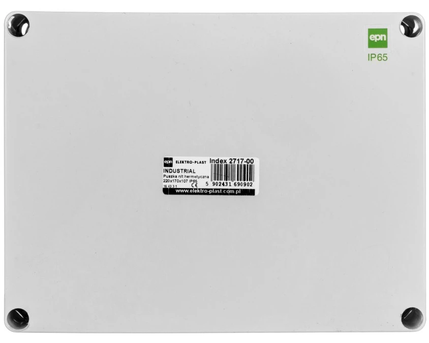 INDUSTRIAL Puszka hermetyczna n/t 220x170x107 IP65 szara 2717‑00