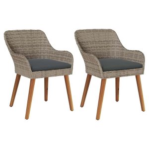 Krzesło Ogrodowe 2 pcs Czarny 62,5 x 55 x 82 cm polirattan 938130 Krzesło Ogrodowe 2 pcs Czarny 62,5 x 55 x 82 cm polirattan 938130