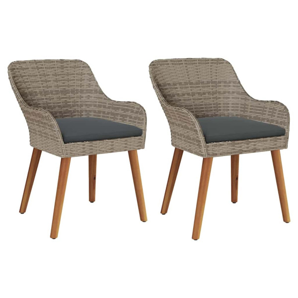 Krzesło Ogrodowe 2 pcs Czarny 62,5 x 55 x 82 cm polirattan 938130