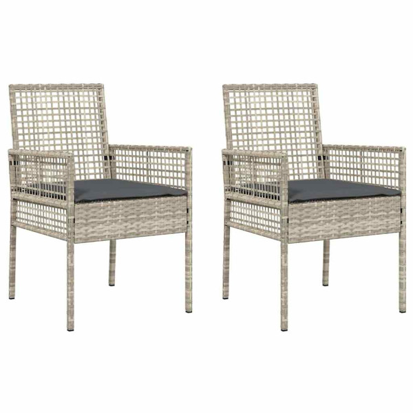 Krzesło Ogrodowe 2 pcs Jasnoszary 55 x 53 x 85 cm polirattan 936593