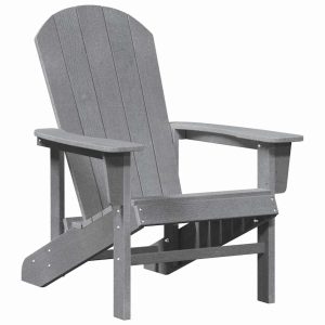 Krzesło Ogrodowe Adirondack Fotel Ogrodowy Plastikowy Szary 936276 Krzesło Ogrodowe Adirondack Fotel Ogrodowy Plastikowy Szary 936276
