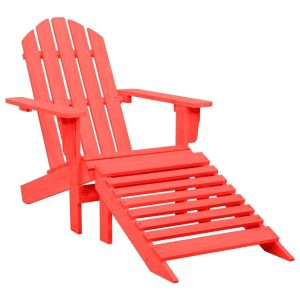 Krzesło ogrodowe Adirondack z podnóżkiem, jodłowe, czerwone 668239 Krzesło ogrodowe Adirondack z podnóżkiem, jodłowe, czerwone 668239