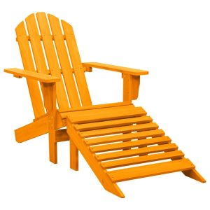 Krzesło ogrodowe Adirondack z podnóżkiem, jodłowe, pomarańczowe 668014 Krzesło ogrodowe Adirondack z podnóżkiem, jodłowe, pomarańczowe 668014