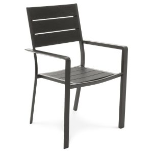 Krzesło ogrodowe aluminiowe di volio Teri – Czarne 236569