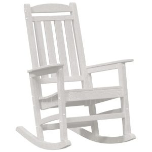 Krzesło Ogrodowe Bujane Plastikowe Białe Fotel Ogrodowy 937517