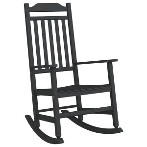 Krzesło Ogrodowe Bujane Plastikowe Czarne Fotel Ogrodowy 937530