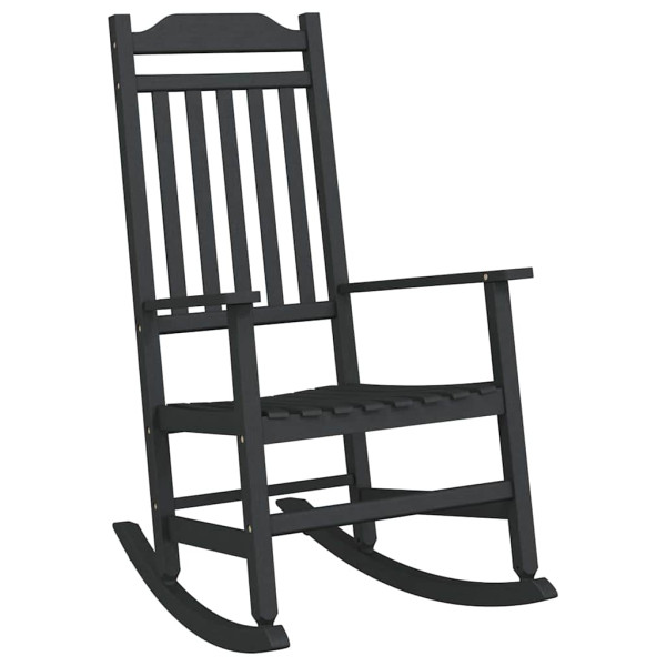 Krzesło Ogrodowe Bujane Plastikowe Czarne Fotel Ogrodowy 937530