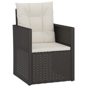 Krzesło Ogrodowe Czarne z Poduszką Fotel Ogrodowy Rattan 943872 Krzesło Ogrodowe Czarne z Poduszką Fotel Ogrodowy Rattan 943872
