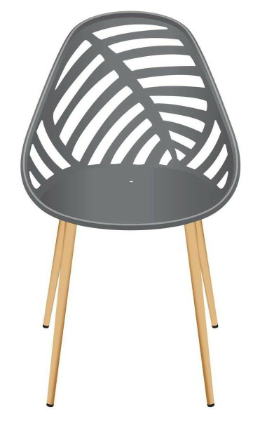 Krzesło ogrodowe LEAF szare plastikowe, metalowe nogi 86,5 cm do 110 kg 1004553