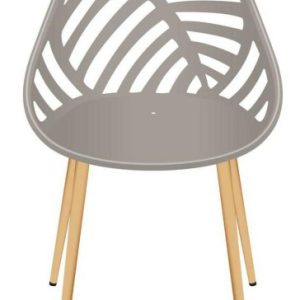 Krzesło ogrodowe LEAF taupe beżowe plastikowe na metalowych nogach 86,5 cm 1004552