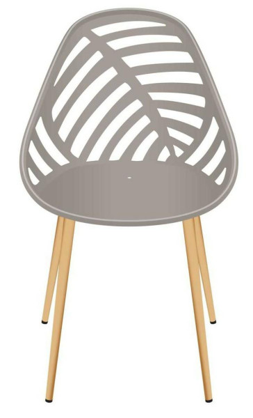 Krzesło ogrodowe LEAF taupe beżowe plastikowe na metalowych nogach 86,5 cm 1004552