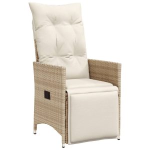 Krzesło Ogrodowe Rozkładane z Poduszką Fotel Ogrodowy Beżowy Rattan 938160 Krzesło Ogrodowe Rozkładane z Poduszką Fotel Ogrodowy Beżowy Rattan 938160