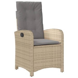 Krzesło Ogrodowe Rozkładane z Poduszką Fotel Ogrodowy Beżowy Rattan 946230 Krzesło Ogrodowe Rozkładane z Poduszką Fotel Ogrodowy Beżowy Rattan 946230