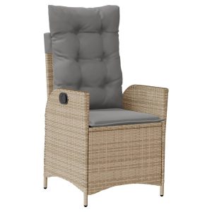 Krzesło Ogrodowe Rozkładane z Poduszką Fotel Ogrodowy Beżowy Rattan 946381 Krzesło Ogrodowe Rozkładane z Poduszką Fotel Ogrodowy Beżowy Rattan 946381