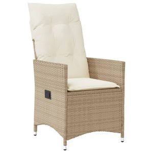 Krzesło Ogrodowe Rozkładane z Poduszką Fotel Ogrodowy Beżowy Rattan 937993 Krzesło Ogrodowe Rozkładane z Poduszką Fotel Ogrodowy Beżowy Rattan 937993