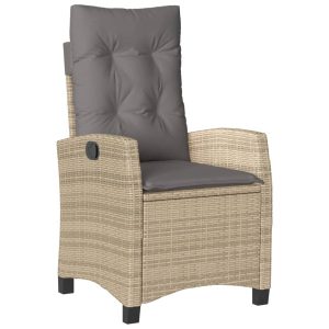 Krzesło Ogrodowe Rozkładane z Poduszką Fotel Ogrodowy Beżowy Rattan 938302 Krzesło Ogrodowe Rozkładane z Poduszką Fotel Ogrodowy Beżowy Rattan 938302