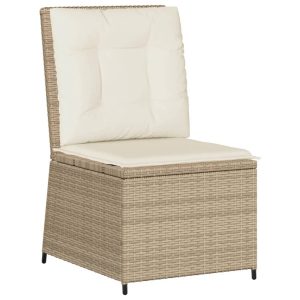 Krzesło Ogrodowe Rozkładane z Poduszką Fotel Ogrodowy Beżowy Rattan 938307 Krzesło Ogrodowe Rozkładane z Poduszką Fotel Ogrodowy Beżowy Rattan 938307