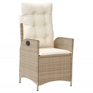 Krzesło Ogrodowe Rozkładane z Poduszką Fotel Ogrodowy Beżowy Rattan 938361 Krzesło Ogrodowe Rozkładane z Poduszką Fotel Ogrodowy Beżowy Rattan 938361