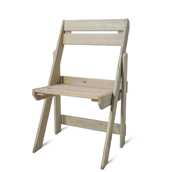 Krzesło ogrodowe składane drewniane 55cm jasne siwe 378085