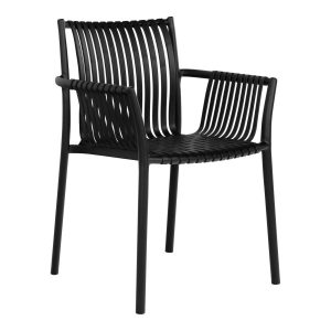 KRZESŁO OGRODOWE Tulsa czarne z polipropylenu ergonomiczne 669654